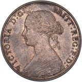 1866 Halfpenny - Victoria British Bronze Coin - Superb