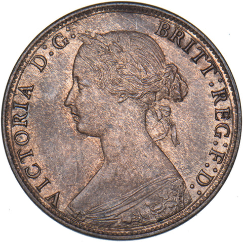 1866 Halfpenny - Victoria British Bronze Coin - Superb