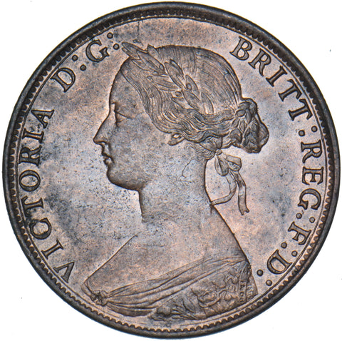 1868 Halfpenny - Victoria British Bronze Coin - Superb