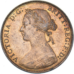 1875 Halfpenny - Victoria British Bronze Coin - Superb