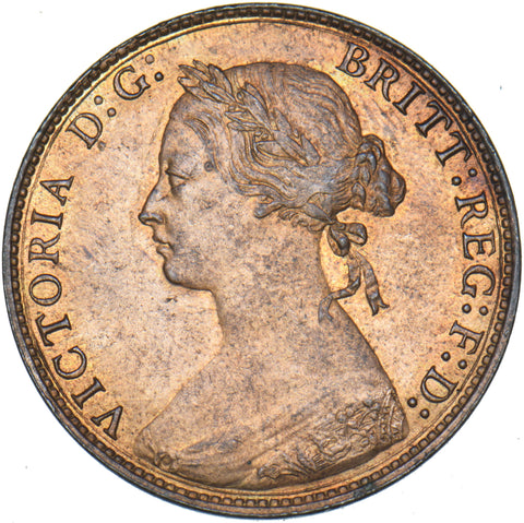 1875 Halfpenny - Victoria British Bronze Coin - Superb