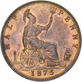 1875 Halfpenny - Victoria British Bronze Coin - Superb