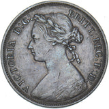 1876 H Halfpenny - Victoria British Bronze Coin - Nice