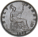 1887 Halfpenny - Victoria British Bronze Coin - Nice