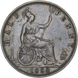 1888 Halfpenny - Victoria British Bronze Coin - Nice