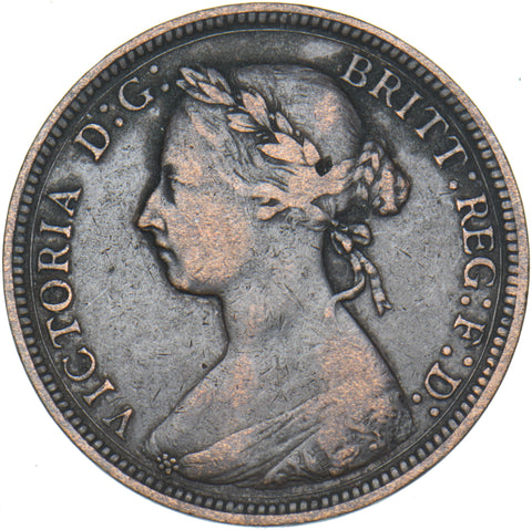 1889 Halfpenny - Victoria British Bronze Coin - Nice