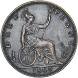 1889 Halfpenny - Victoria British Bronze Coin