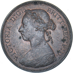 1891 Halfpenny - Victoria British Bronze Coin - Very Nice