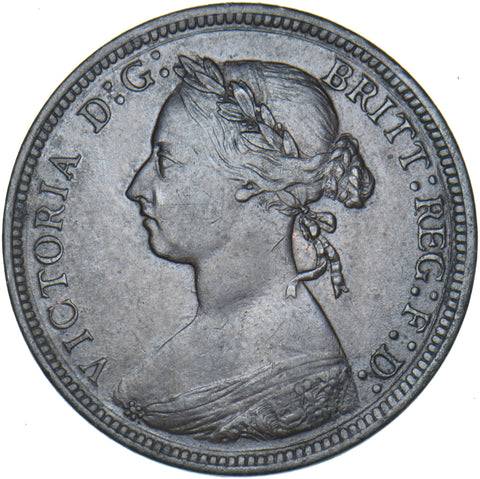 1891 Halfpenny - Victoria British Bronze Coin - Very Nice