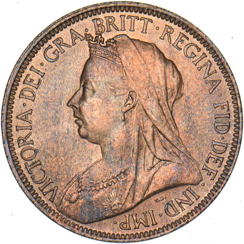 1901 Halfpenny - Victoria British Bronze Coin - Superb