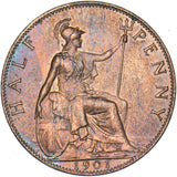 1901 Halfpenny - Victoria British Bronze Coin - Superb