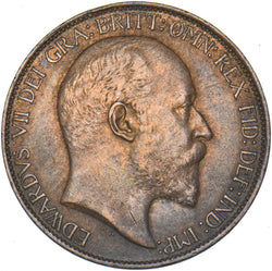 1902 Halfpenny - Edward VII British Bronze Coin - Very Nice