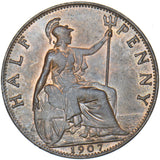 1907 Halfpenny - Edward VII British Bronze Coin - Very Nice