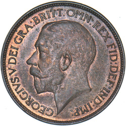 1921 Halfpenny - George V British Bronze Coin - Very Nice
