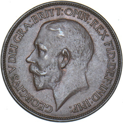 1921 Halfpenny - George V British Bronze Coin - Very Nice