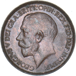 1921 Halfpenny - George V British Bronze Coin - Very Nice