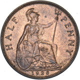 1928 Halfpenny - George V British Bronze Coin - Very Nice