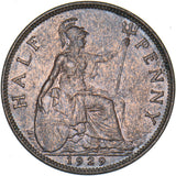 1929 Halfpenny - George V British Bronze Coin - Very Nice