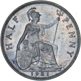 1931 Halfpenny - George V British Bronze Coin - Very Nice