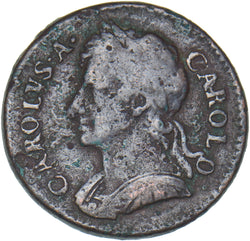 1674 Farthing - Charles II British Copper Coin