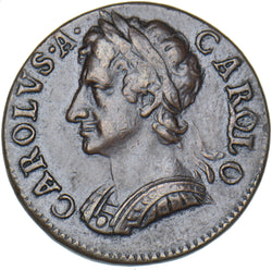 1679 Farthing - Charles II British Copper Coin - Very Nice
