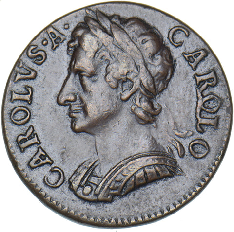 1679 Farthing - Charles II British Copper Coin - Very Nice