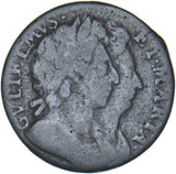 1694 Farthing - William & Mary British Copper Coin