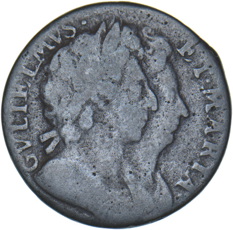 1694 Farthing - William & Mary British Copper Coin