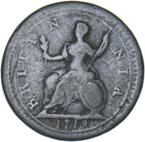 1719 Farthing - George I British Copper Coin