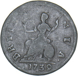 1739 Farthing - George II British Copper Coin