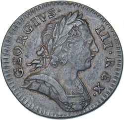 1773 Farthing - George III British Copper Coin - Nice