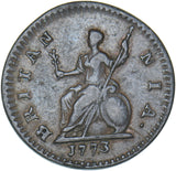 1773 Farthing - George III British Copper Coin - Nice