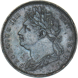 1821 Farthing - George IV British Copper Coin - Very Nice