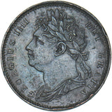 1821 Farthing - George IV British Copper Coin - Very Nice