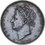 1826 Farthing - George IV British Copper Coin - Nice