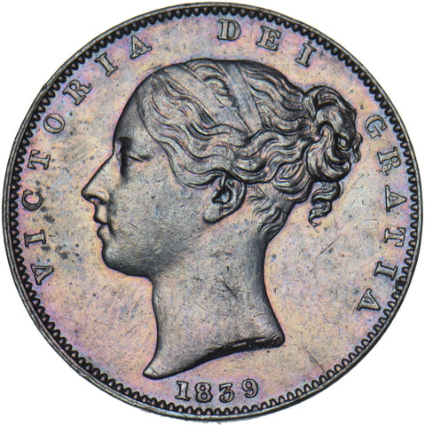 1839 Isle Of Man Farthing - Copper Coin - Very Nice