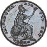 1839 Farthing (2 Pronged Trident) - Victoria British Copper Coin - Very Nice