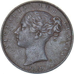 1849 Farthing - Victoria British Copper Coin - Nice