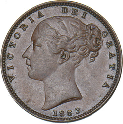 1853 Farthing - Victoria British Copper Coin - Very Nice