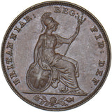 1853 Farthing - Victoria British Copper Coin - Very Nice