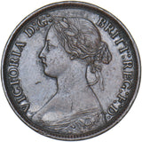 1863 Farthing - Victoria British Bronze Coin - Very Nice
