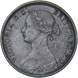 1863 Farthing - Victoria British Bronze Coin - Nice