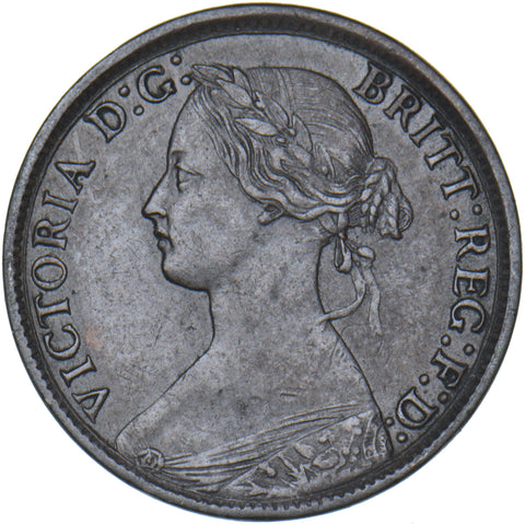 1863 Farthing - Victoria British Bronze Coin - Nice