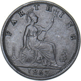 1863 Farthing - Victoria British Bronze Coin - Nice