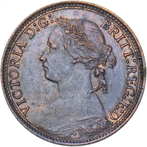 1878 Farthing - Victoria British Bronze Coin - Very Nice