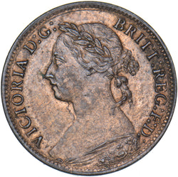 1890 Farthing - Victoria British Bronze Coin - Very Nice