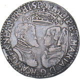 1554 Shilling - Philip & Mary British Silver Hammered Coin - Nice