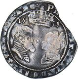 1555 Sixpence - Beaded Inner Circle- Philip & Mary British Silver Hammered Coin