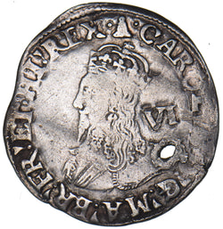 1634-5 Sixpence - Charles I British Silver Hammered Coin