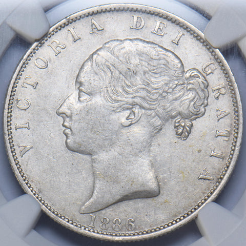 1886 Halfcrown (NGC AU 53) - Victoria British Silver Coin - Very Nice